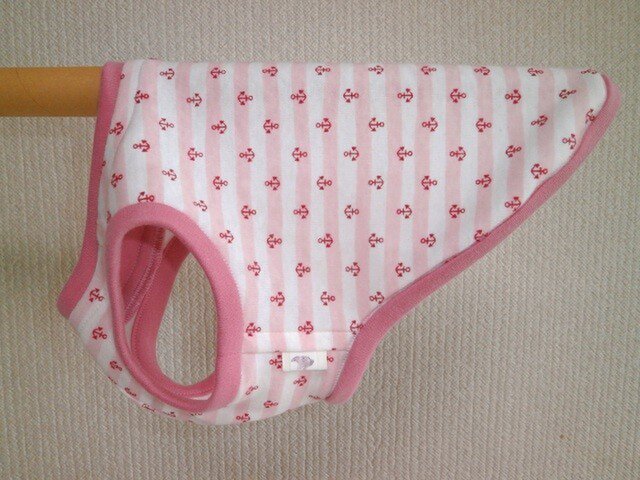 犬服 小型犬用タンクトップ 3号(ピンク&白)の画像1枚目