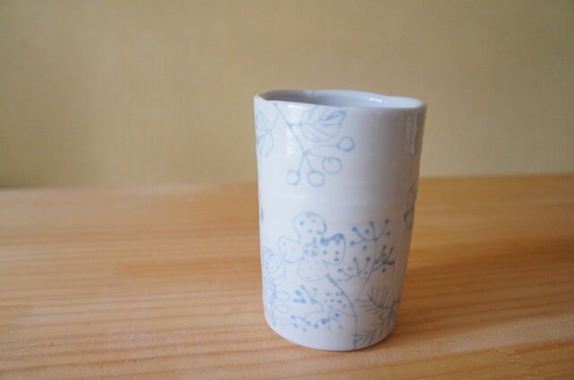 ブルー象嵌花入れ。の画像1枚目