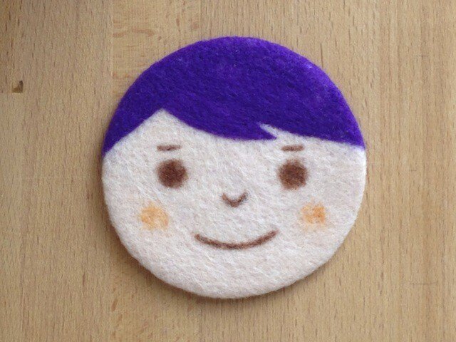 コースター おとこのこ〈ムラサキ〉の画像1枚目