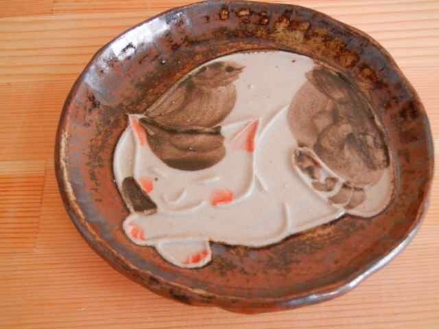 猫型押し小手皿:bの画像1枚目