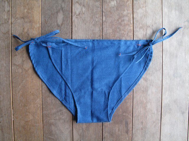藍染め綿ふんどしパンツ(両結びタイプ)Lsizeの画像1枚目