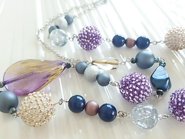 ●sold out●パープル系アソートネックレスの画像1枚目