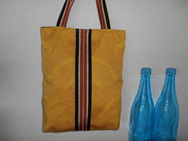 <sold>アンティーク刺し子帯の手提げの画像1枚目