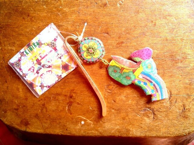 きのこ 花 虹 Bookmarker しおりの画像1枚目