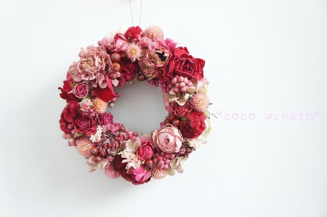 4seasons wreath * Fauchon pinkの画像1枚目