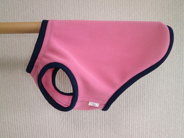 犬服 小型犬用タンクトップ 5号(ピンク&紺)の画像1枚目