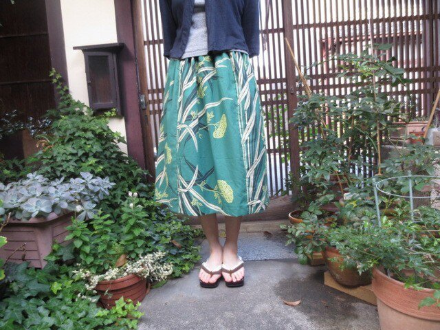 F様ご予約品☆ジュンココシノ女郎花浴衣でふんわり73㎝丈の画像1枚目