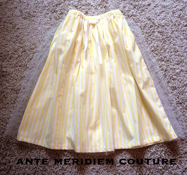 チュールスカート stripe yellowの画像1枚目