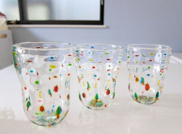 山口様オーダー品;森のグラス×3ヶの画像1枚目
