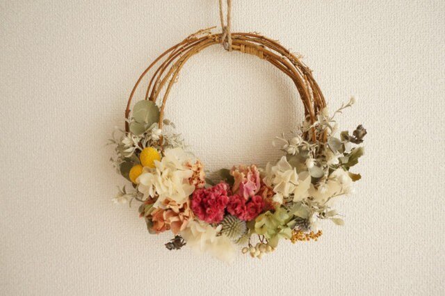 芍薬 けいとう wreathの画像1枚目