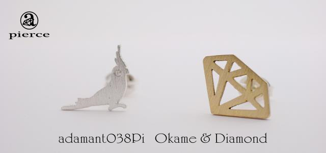 Okame & Diamond ピアス【adamant】の画像1枚目