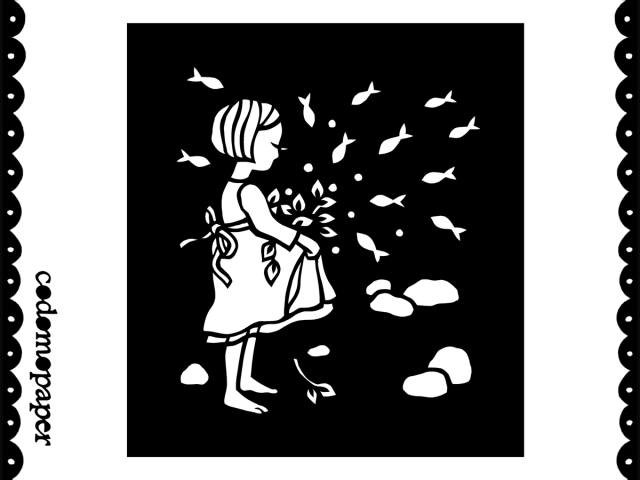 切り絵星座「うお座」の画像1枚目