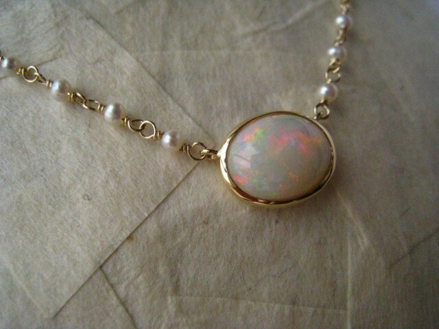 K10・K18 Opal Necklaceの画像1枚目