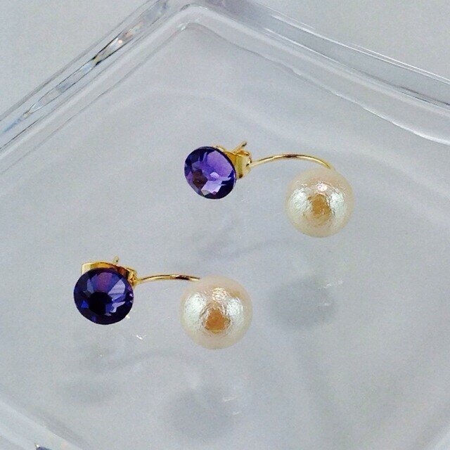 フロートピアス (クリアパープル)の画像1枚目