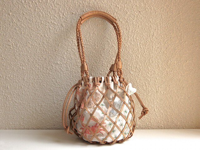 海をつめこむ革網バッグ_Smallの画像1枚目