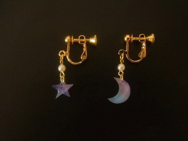 月と星のイヤリングの画像1枚目