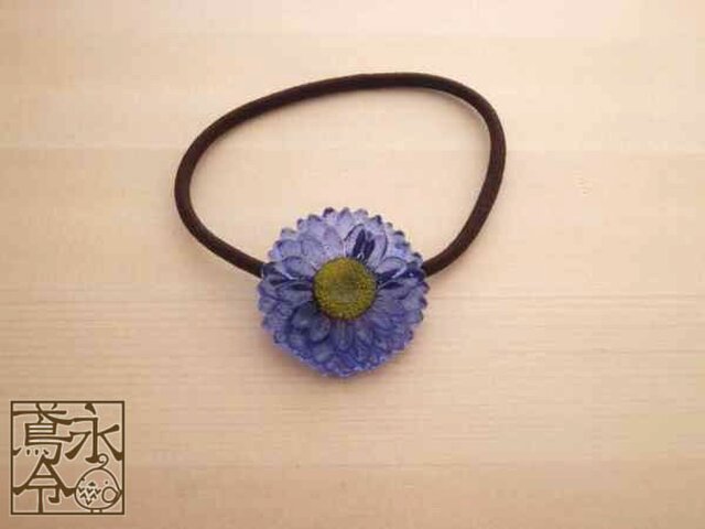 髪ゴム 薄い青紫色アスターの画像1枚目