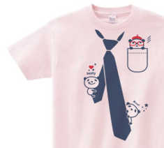 パンダ&ネクタイ 100~140(キッズ) Tシャツ【受注生産品】の画像1枚目