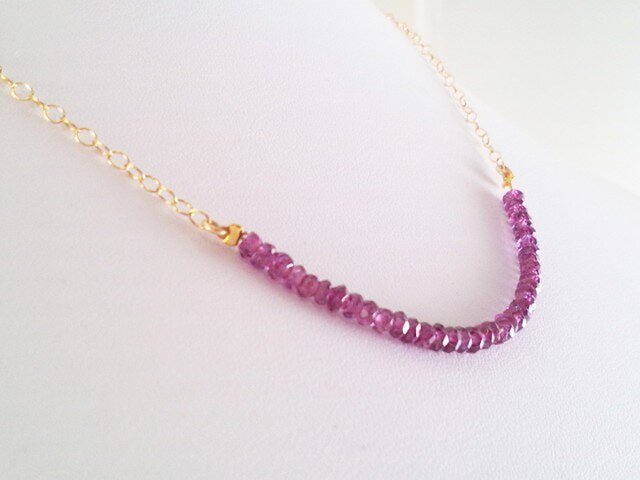 ロードライトガーネット K14GF Necklaceの画像1枚目