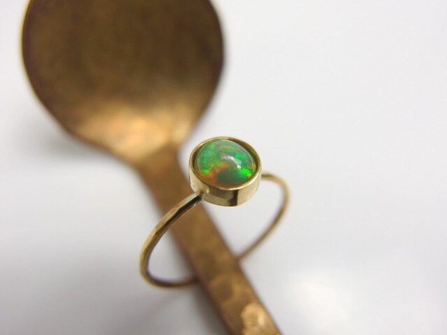 hana様ご予約品 オパールリング 真鍮1の画像1枚目
