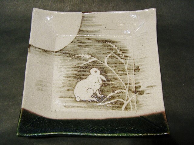 正方形陶板(うさぎ)の画像1枚目