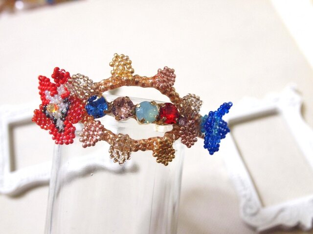 バングル tiara(レッド×ネイビー)の画像1枚目