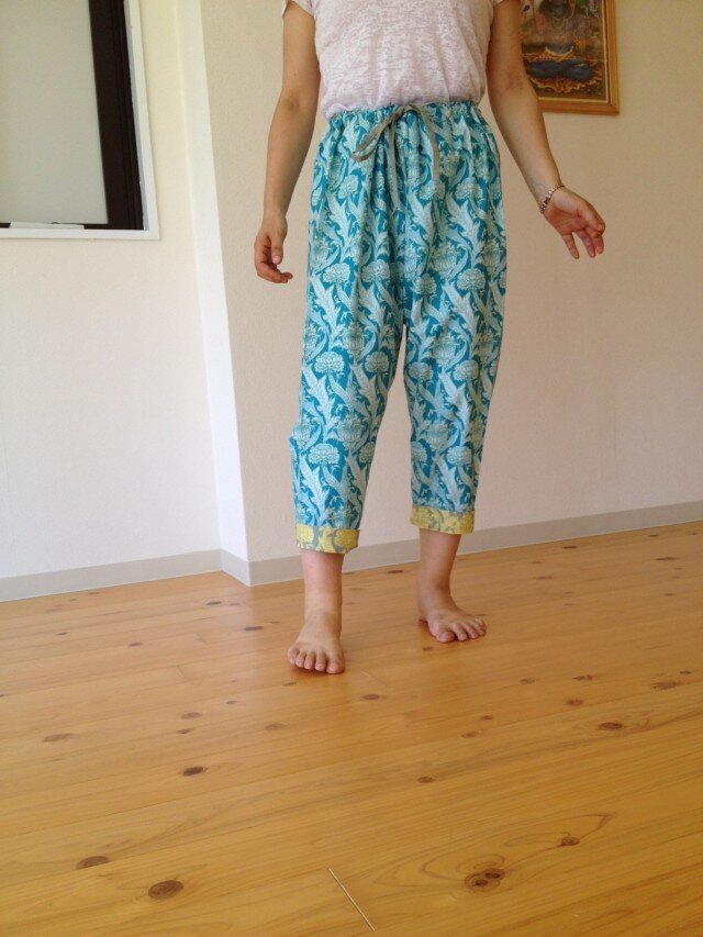 サルエルパンツ Beach emerald greenの画像1枚目
