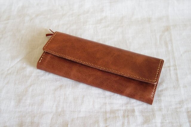 【M様オーダー品】ラクダ革のシンプルな長財布の画像1枚目