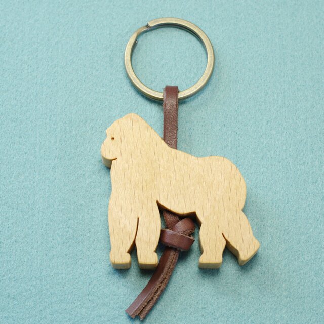 ゴリラ　木のキーリング