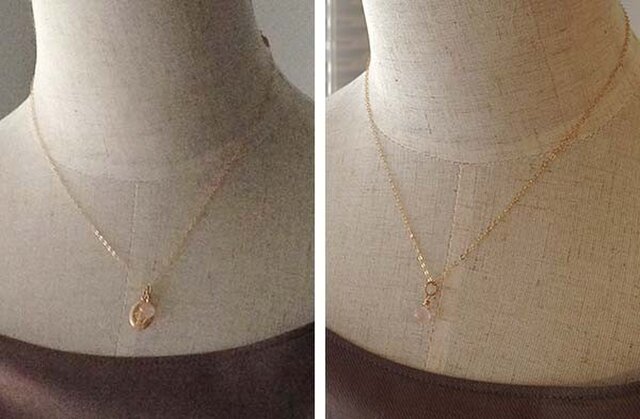 奇跡のメダイ ローズクオーツ 14kgfネックレス Iichi ハンドメイド クラフト作品 手仕事品の通販