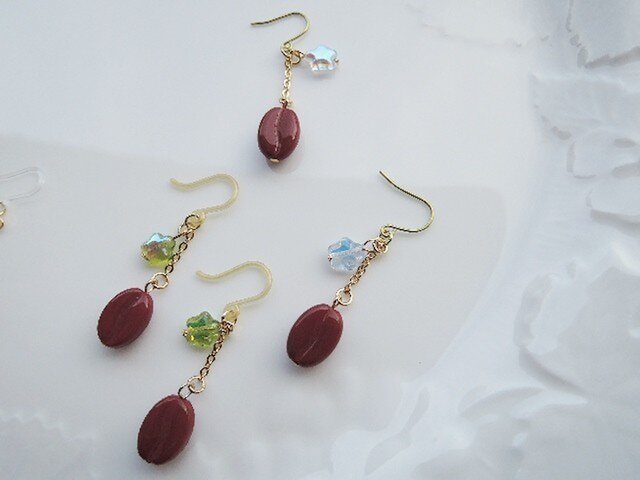 ☆再販☆チェコガラスコーヒー豆＆スターピアス（352） | iichi 日々の