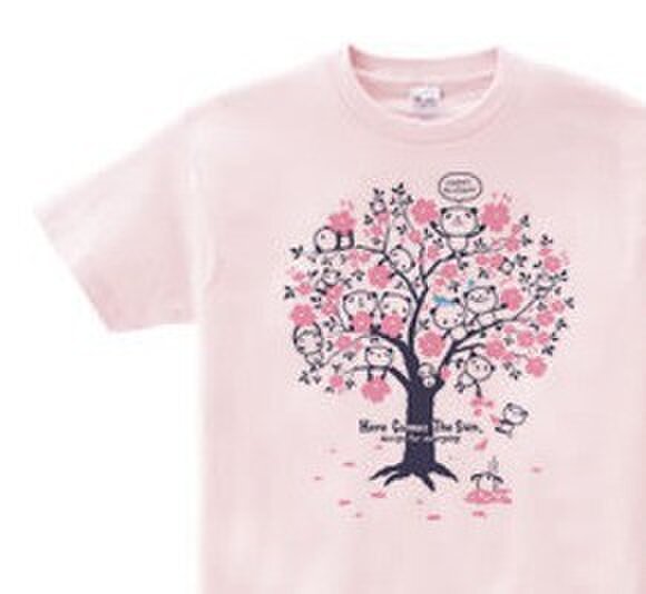 チェリーブロッサム・パンダ WS~WM•S~XL Tシャツ【受注生産品】の画像1枚目