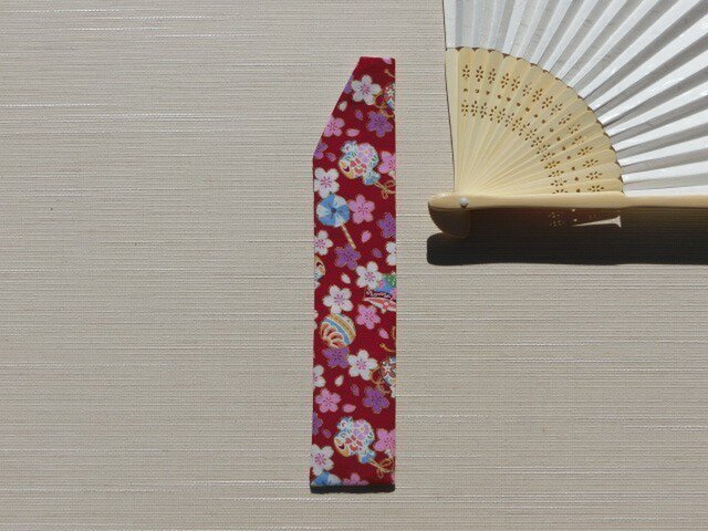 扇子収納袋 金彩 赤鼓 大サイズ プレゼントにもの画像1枚目