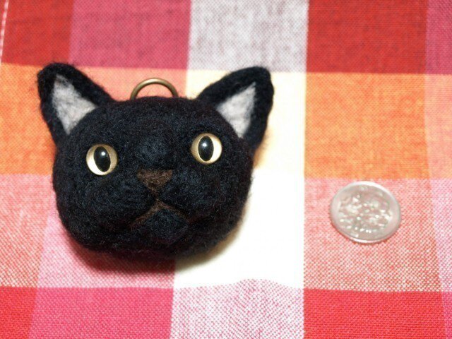 ＊羊毛フェルト＊黒猫ちゃん＊ハンドメイド 注文製作】羊毛フェルトハンドメイド黒猫ちゃん 羊毛フェルト