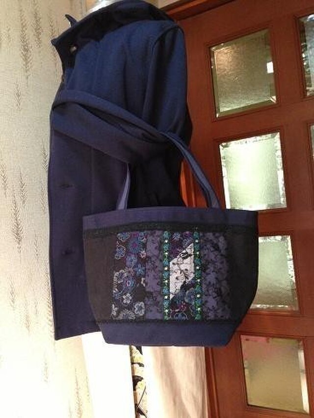 SOLD PJC花刺繍帆布バッグの画像1枚目