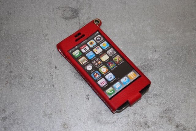 Iphone5用レザーケース アカの画像1枚目