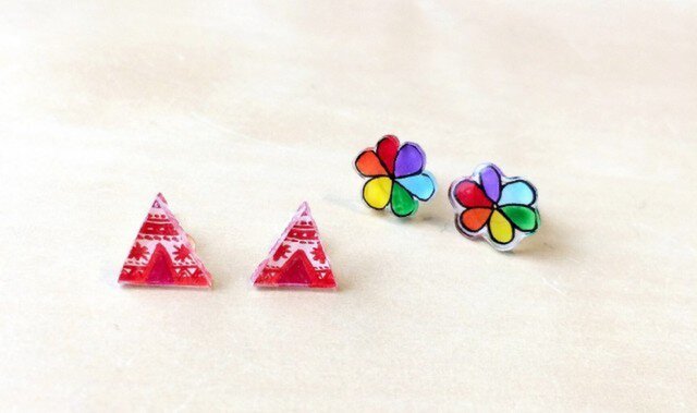 テント&スピナー ピアスセットの画像1枚目