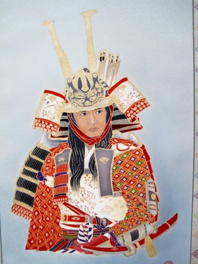 源義経 手描友禅 掛軸の画像1枚目