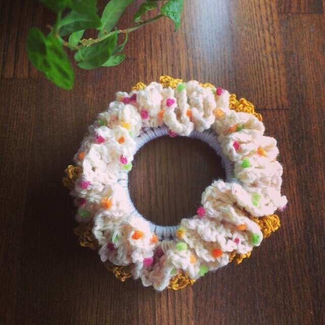 K様リクエスト 夏糸シュシュ * sweet orangeの画像1枚目