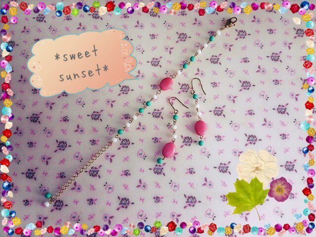*hawaiian colour* ブレスレット+ピアスの画像1枚目