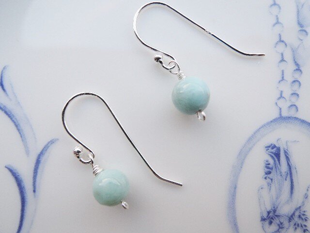 ☆（369）再々・・・販です！AAAラリマー☆SV925製フックピアス