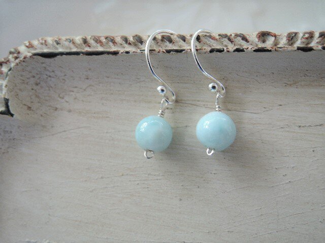 ☆（369）再々・・・販です！AAAラリマー☆SV925製フックピアス