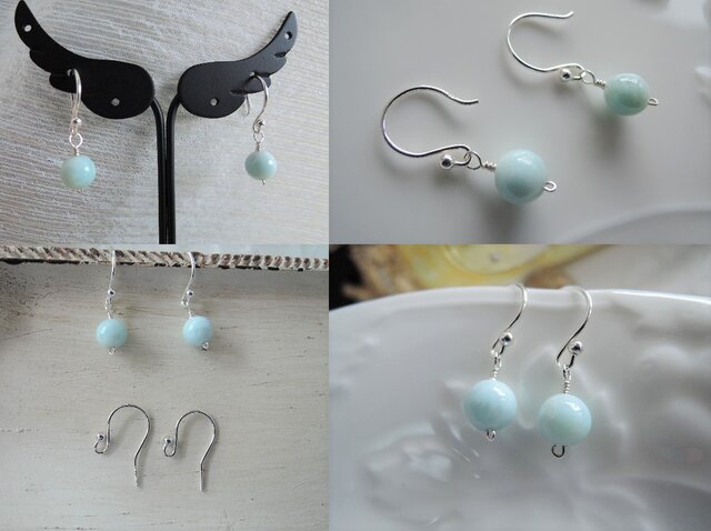 ☆（369）再々・・・販です！AAAラリマー☆SV925製フックピアス