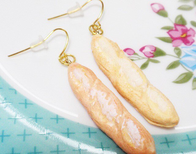 フランスパンピアス☆イヤリング変更OK☆スイーツデコアクセ | iichi