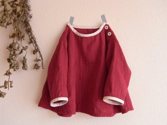 gauze シャツ *アカネイロ* size 80の画像1枚目