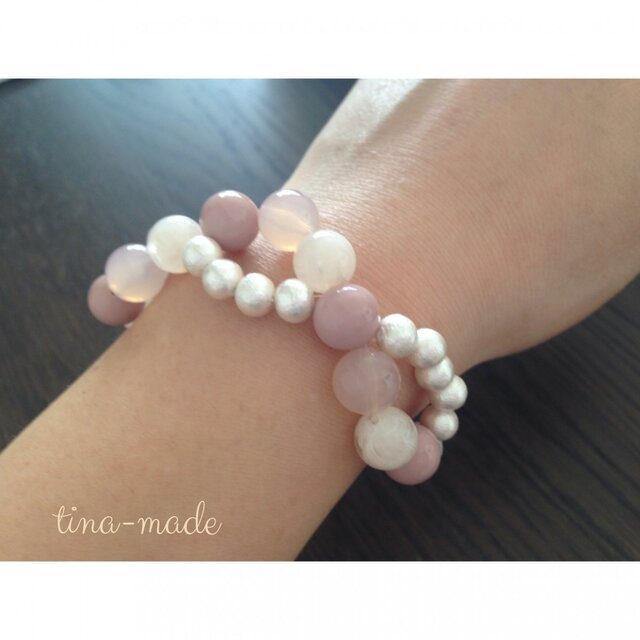 コットンパールの可愛いブレスレット