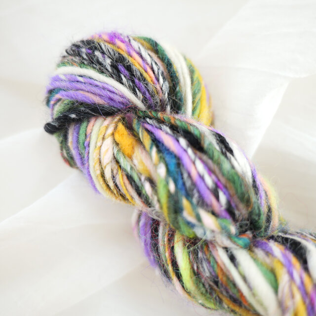 100g/合太｜夜のあつまり｜手紡ぎ糸｜ウール｜シルク