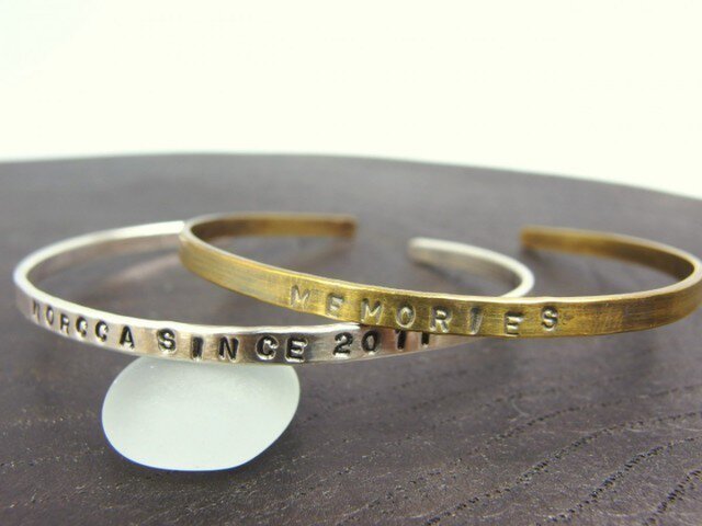 シルバーバングル 3ミリ幅 刻印 文字入れ | iichi 日々の暮らし