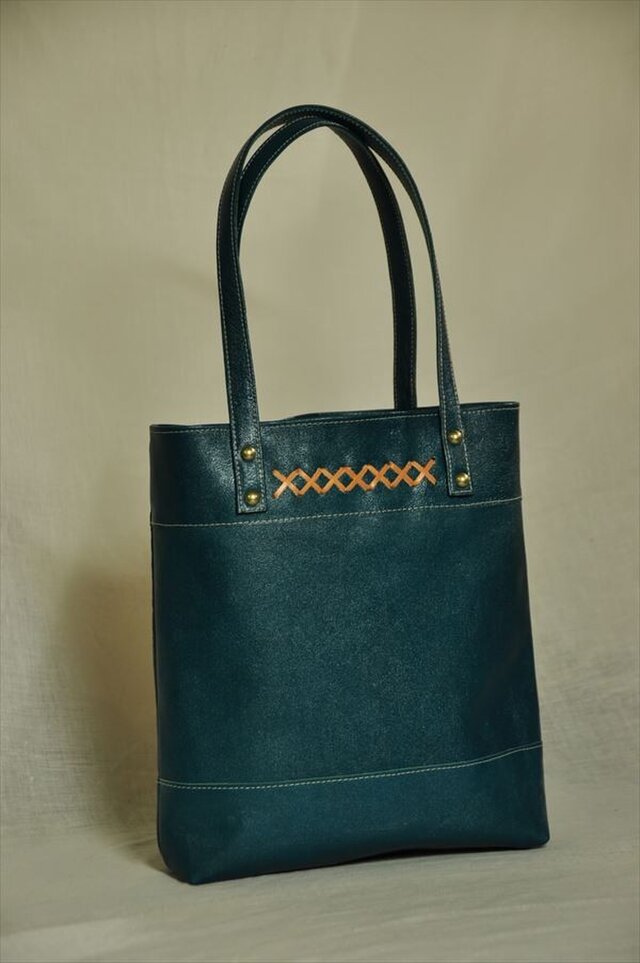 トートバッグ　ブルーグリーン