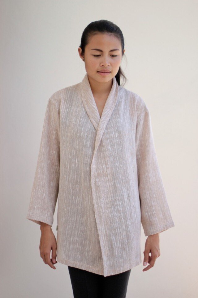 ヘンプ&コットン羽織りガウンジャケット